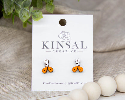 Wooden Stud Earrings by Kinsal Creative - Multiple Varieites