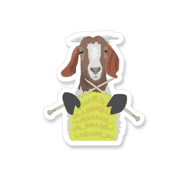 Knitting Goat Vinyl Sticker