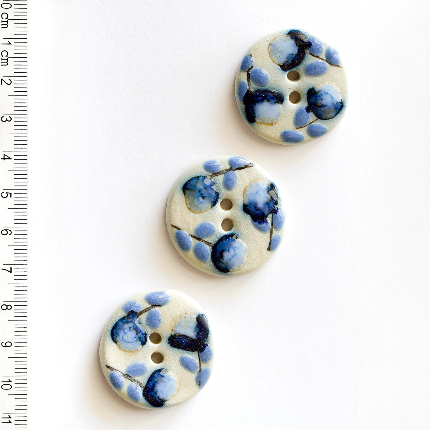 Blue Floral Buttons