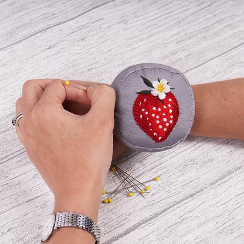 Strawberry Pin Cushion with Wrist Strap