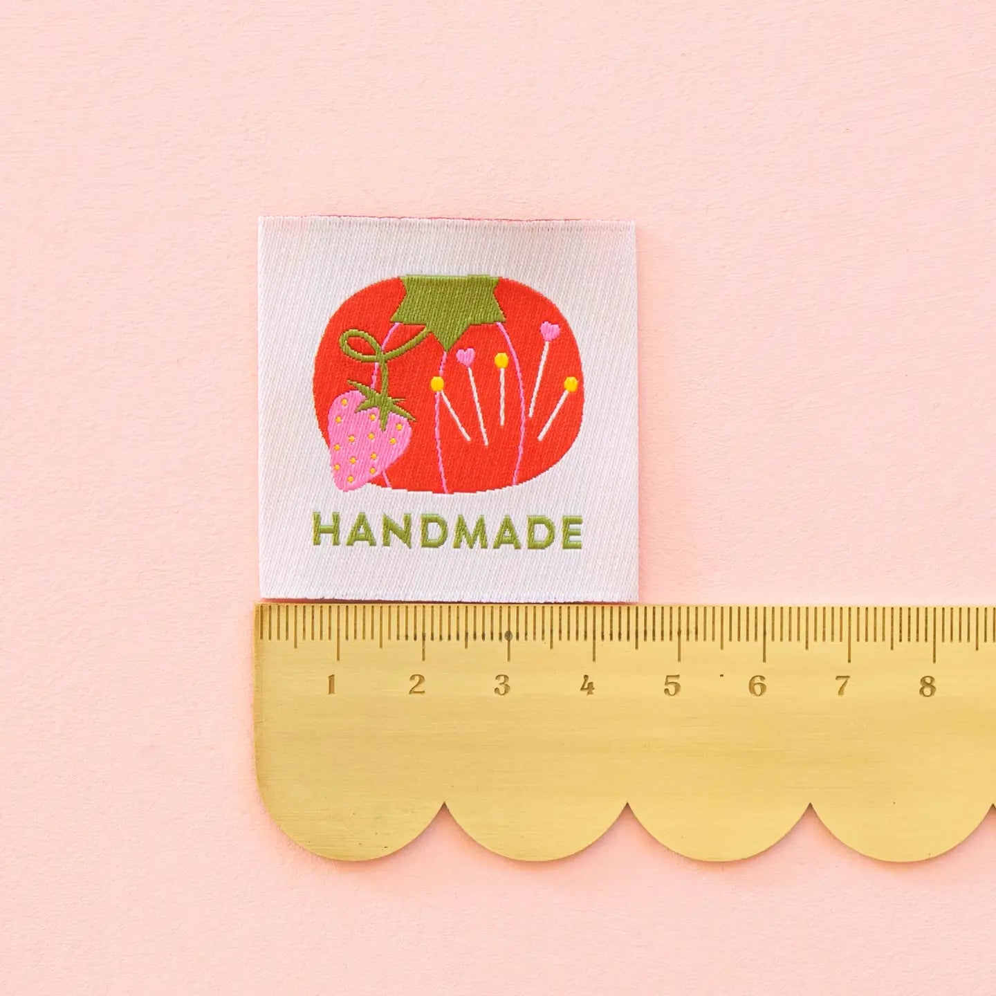 Sarah Hearts Labels: Tomato Pin Cushion Woven Label