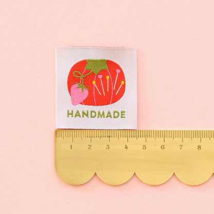 Sarah Hearts Labels: Tomato Pin Cushion Woven Label