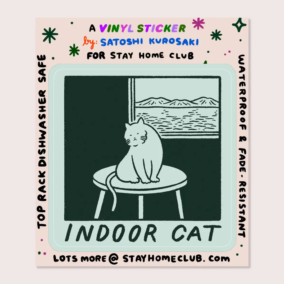 Indoor Cat (Satoshi) Vinyl Sticker