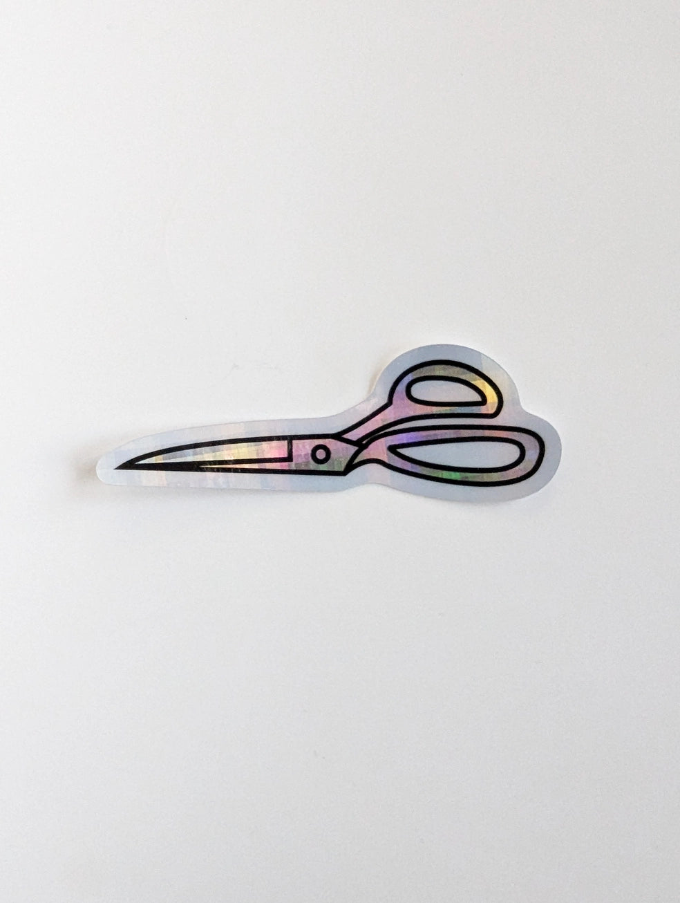 Intensely Distracted Holographic Vinyl Scissor Sticker