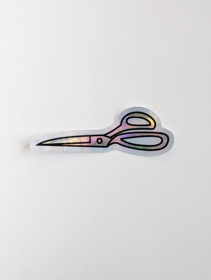 Intensely Distracted Holographic Vinyl Scissor Sticker