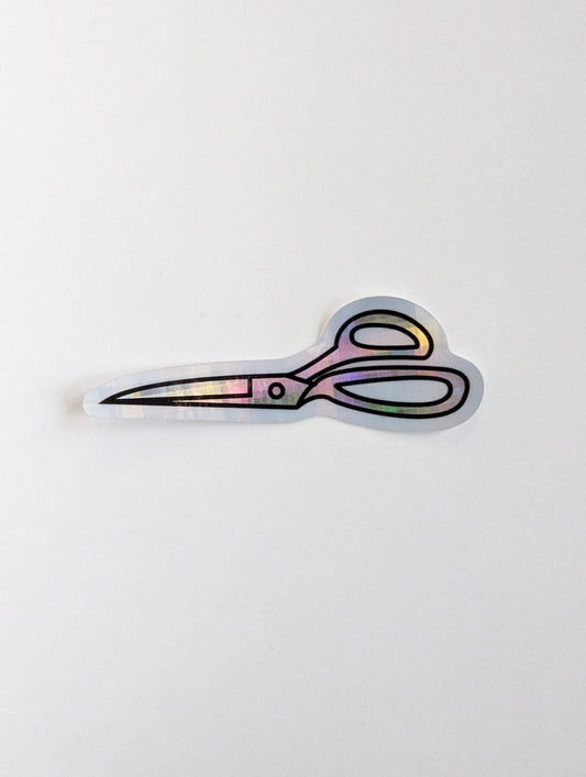 Intensely Distracted Holographic Vinyl Scissor Sticker