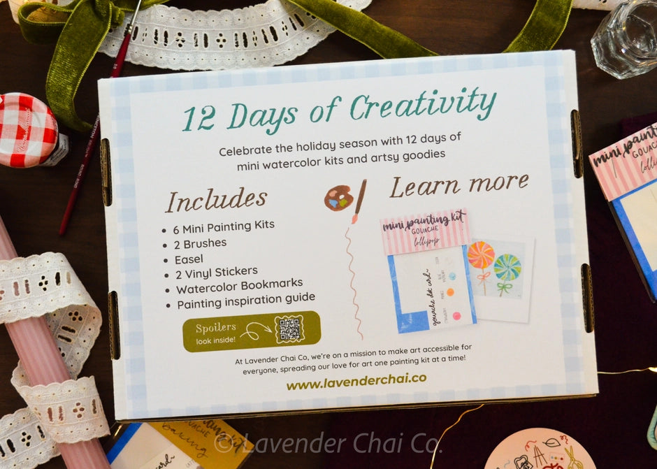 Lavender Chai Co. - 12 Days of Mini Painting Kits Gift Set