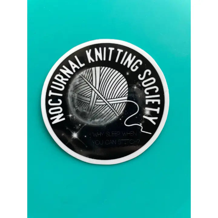 Nocturnal Knitting Society Vinyl Sticker