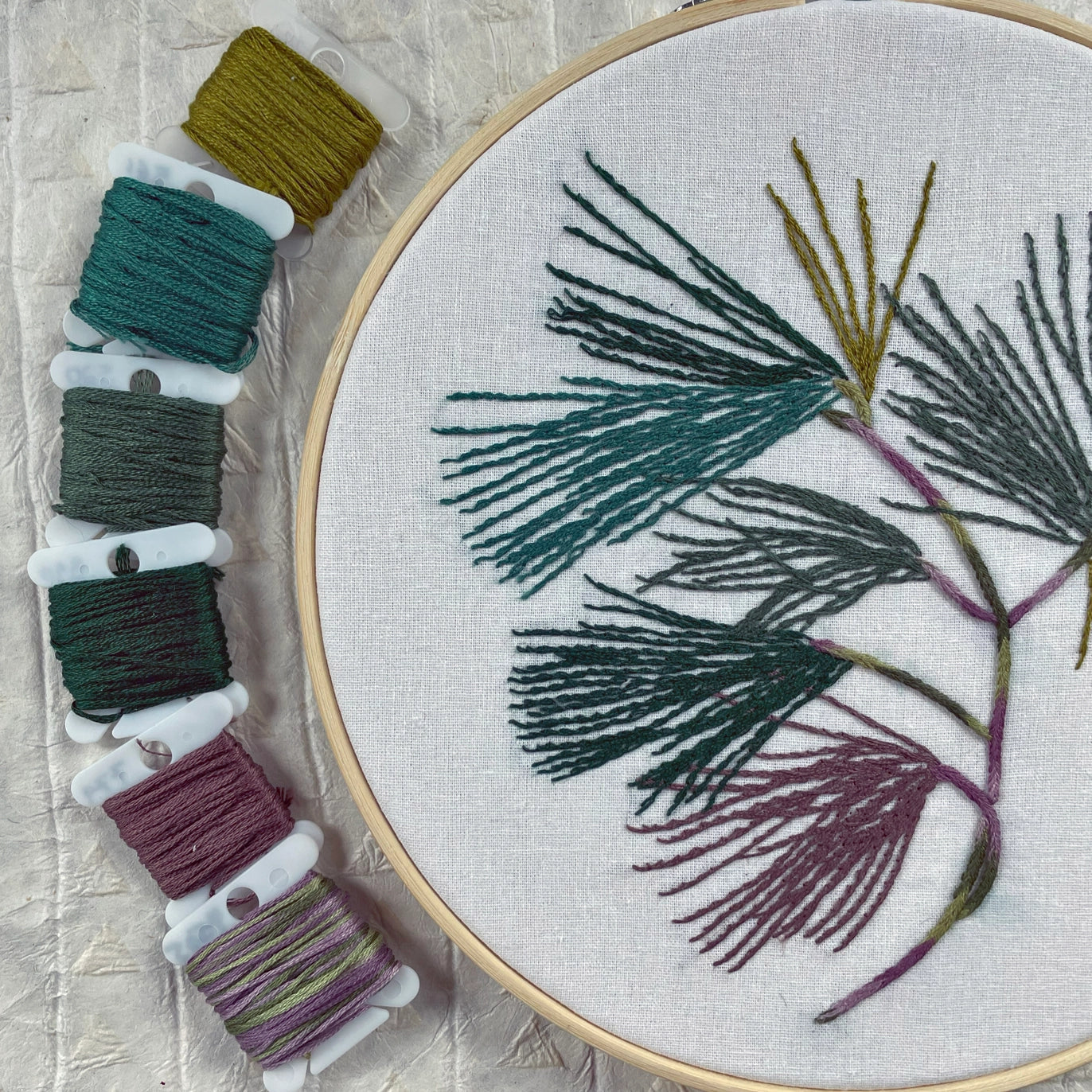 Embroidery Kit by Kate Wyatt Fine Art: Pine Boughs