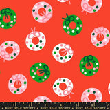 Merry Happy: Bough Down Wreaths in Lollipop Red