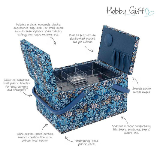 Woodblock Floral Sewing Box