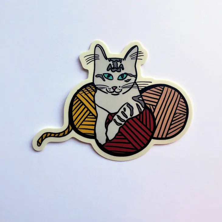 Yarn Cat Vinyl Sticker