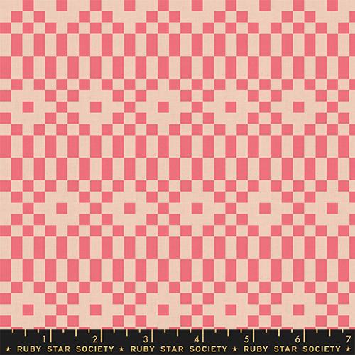 Lofi Linens: Bitmapped in Neon Coral