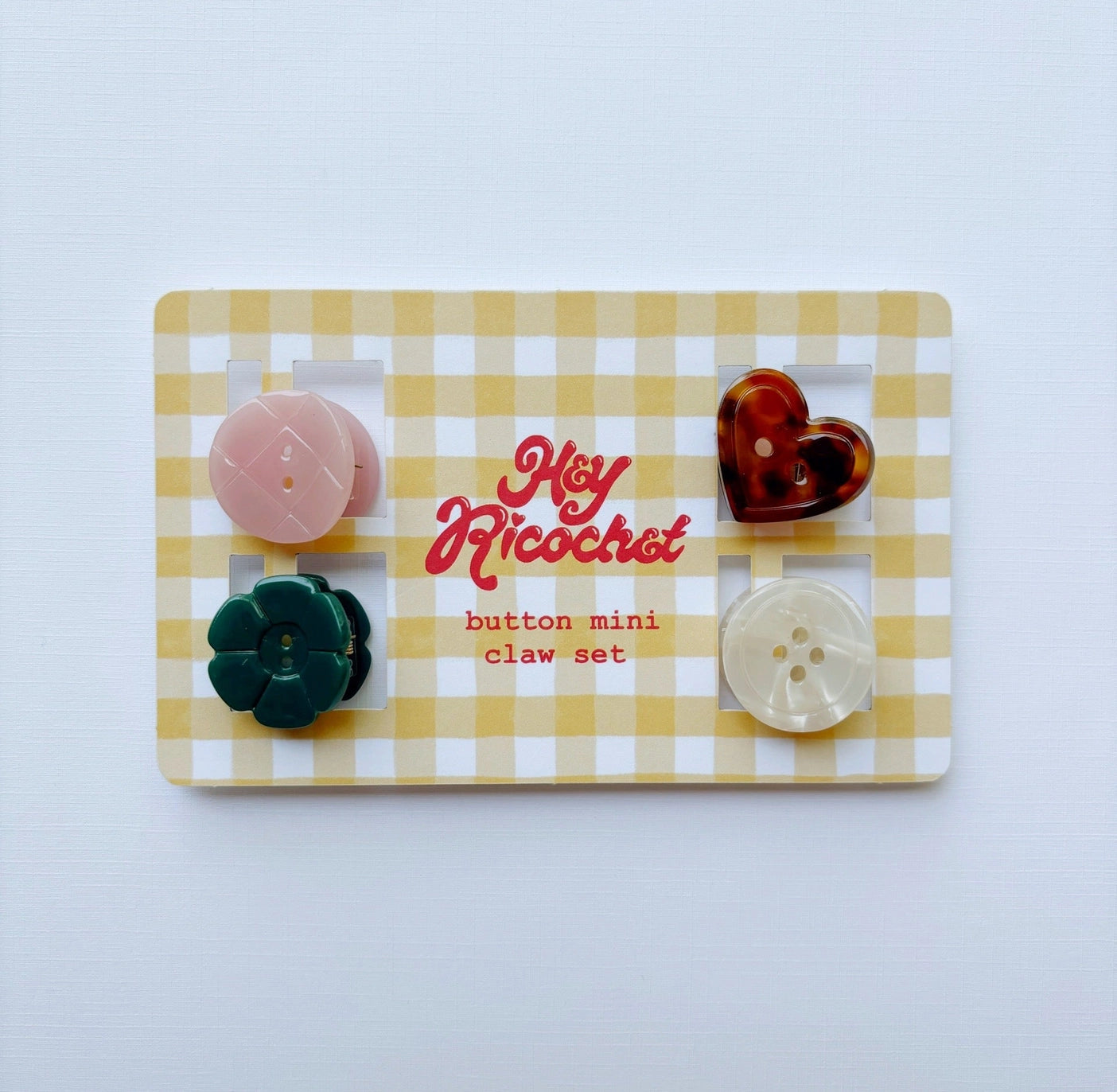 Button Mini Claw Clip Set in Folklore