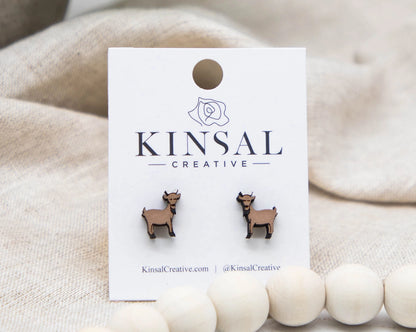 Wooden Stud Earrings by Kinsal Creative - Multiple Varieites