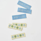 Made with Love Sketchy Quilt Rectangle Blue Woven Garment Labels
