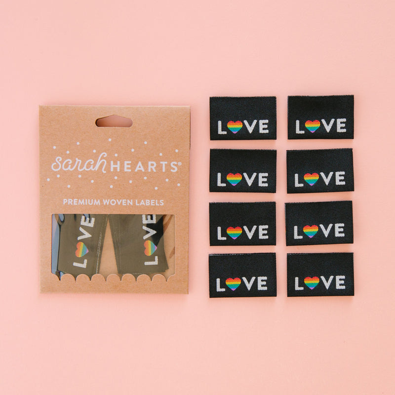 Sarah Hearts Labels: Love Pride Heart