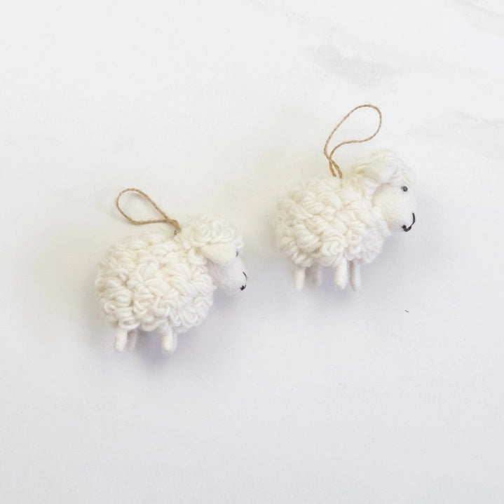 Winding Road: White Sheep Ornament