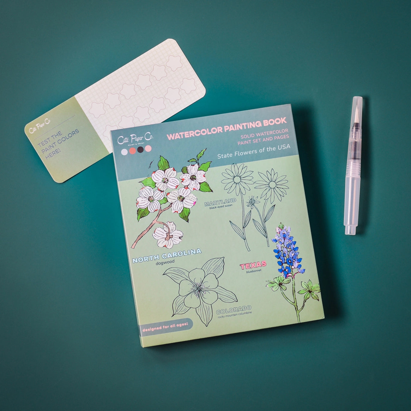 Watercolor Painting Book- State Flowers