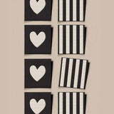 White Heart and Stripe: Square Woven Garment Labels