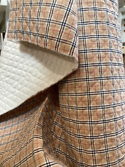 Kokka Kanda Orimono Quilted Plaid in Beige