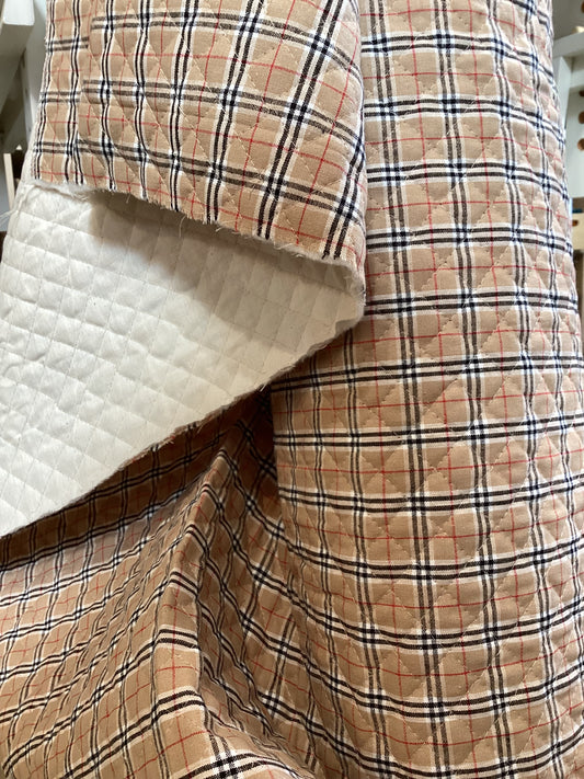 Kokka Kanda Orimono Quilted Plaid in Beige