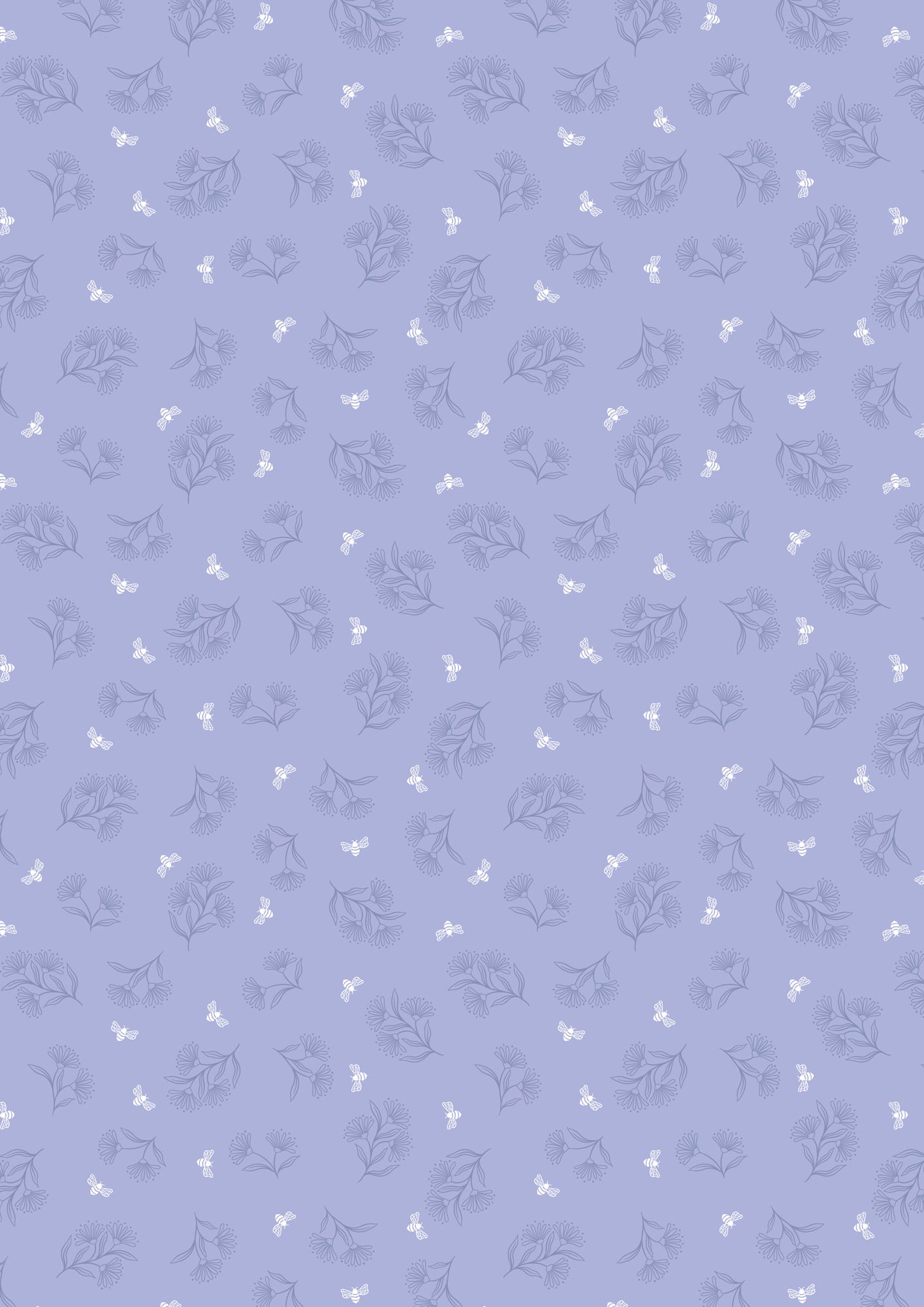 Honey Sweet: Tiny Floral Bee in Lilac