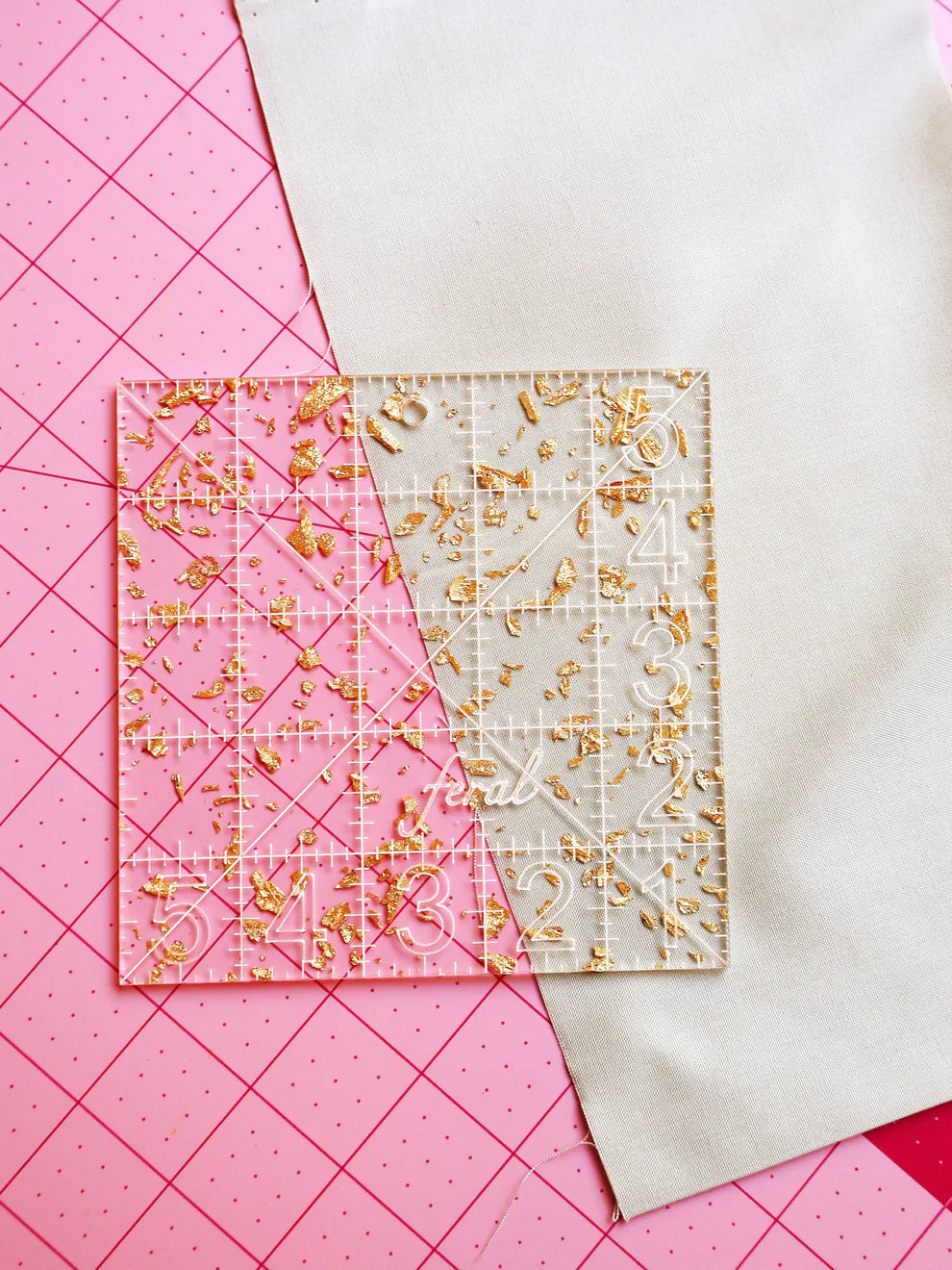 Feral Notions: 5" Charm Square Ruler (Multiple Finishes)