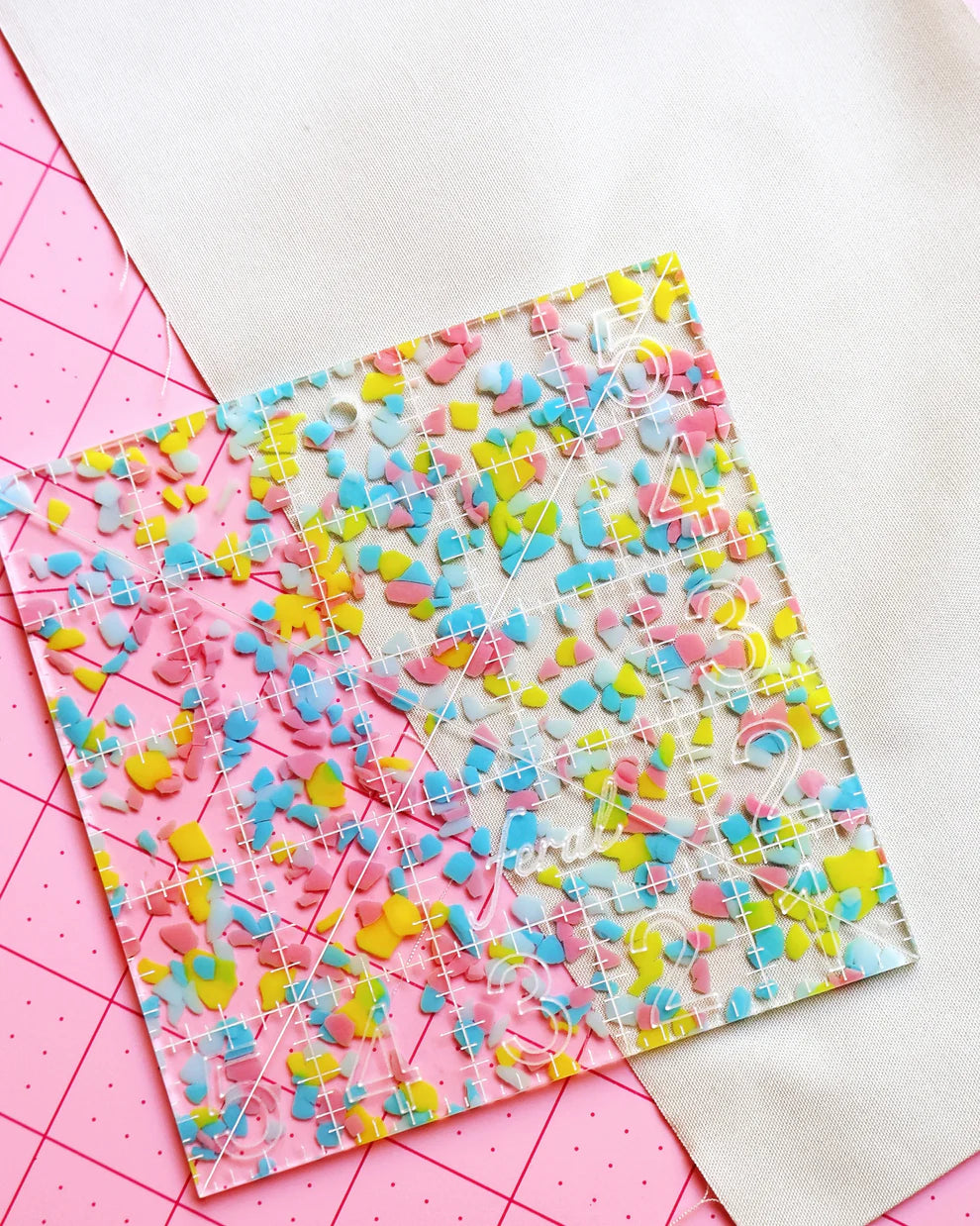 Feral Notions: 5" Charm Square Ruler (Multiple Finishes)