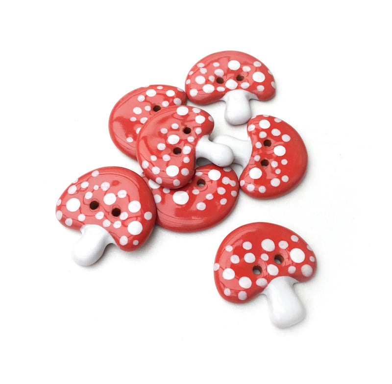 Haulin' Hoof: Large Amanita Mushroom Ceramic Buttons