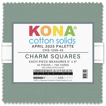 Kona Cotton Solids Charm Squares - April 2025