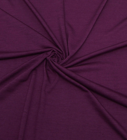 Merino Wool Superfine Jersey in Aubergine