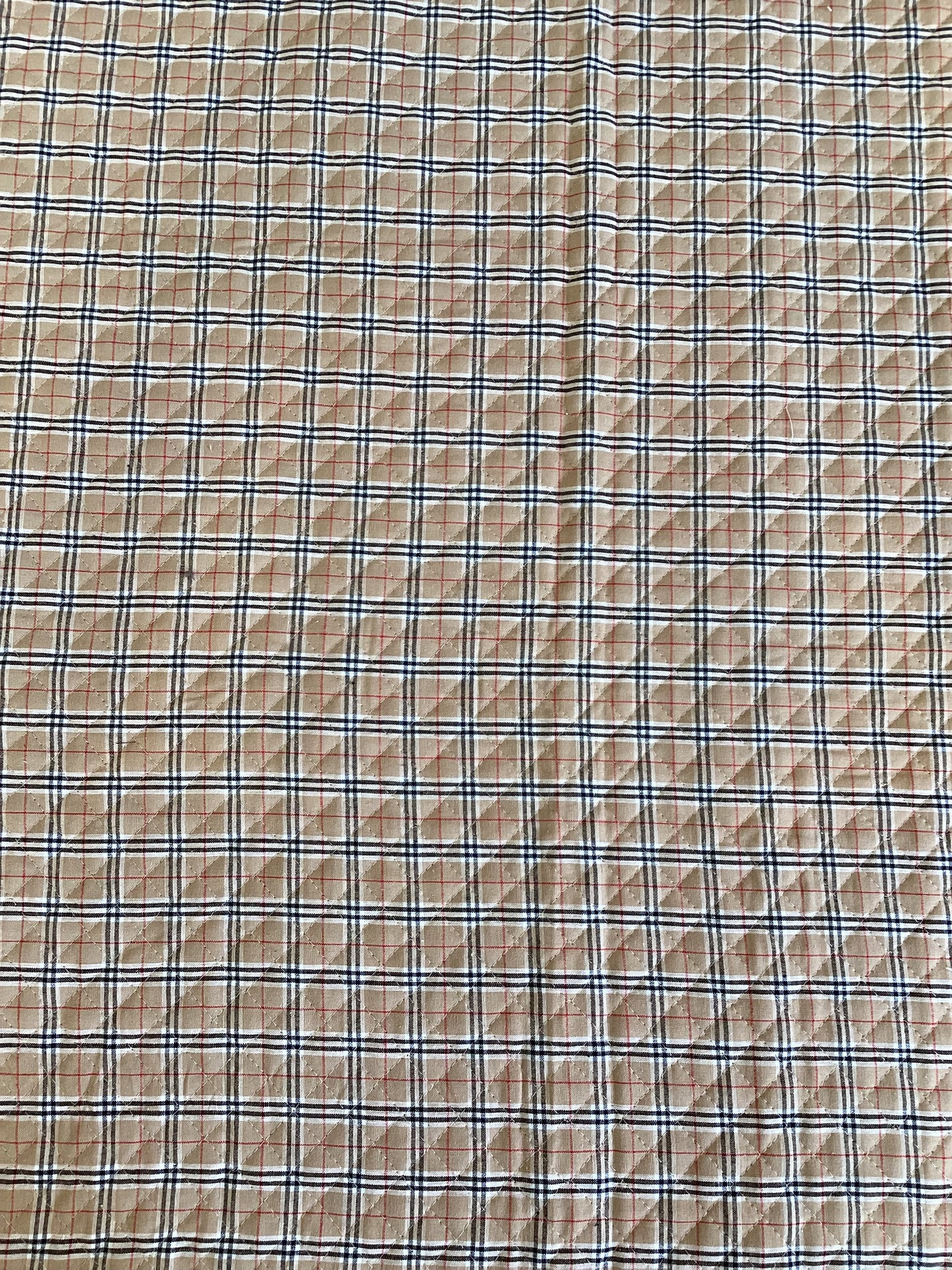 Kokka Kanda Orimono Quilted Plaid in Beige