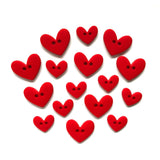 Romance Hearts Buttons (Pack of 16, 2 Sizes)