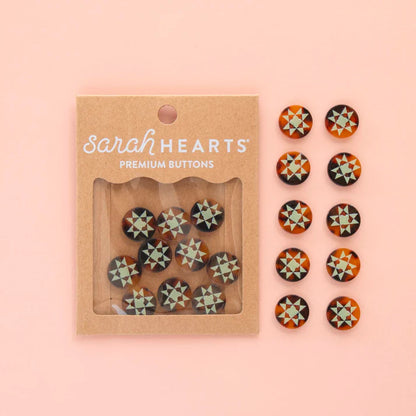 Sarah Hearts Labels: Quilt Star Buttons- Multiple Sizes