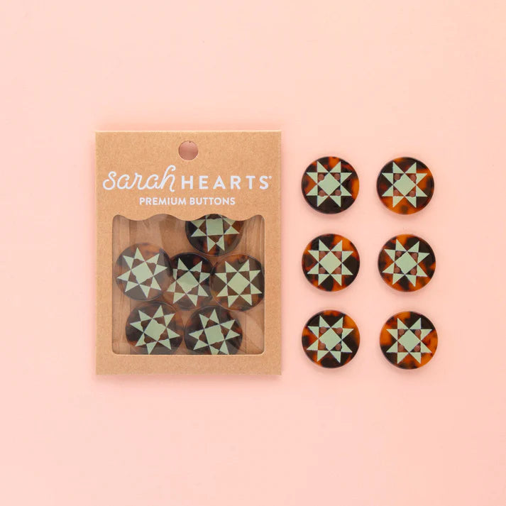 Sarah Hearts Labels: Quilt Star Buttons- Multiple Sizes