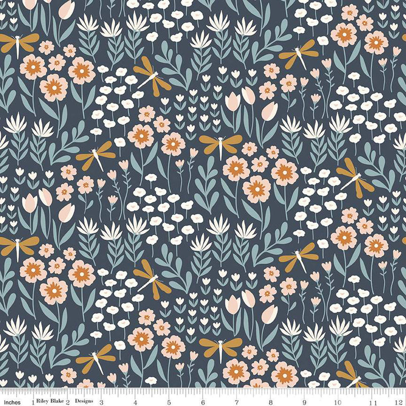 Little Swan: Lakeside Floral in Navy