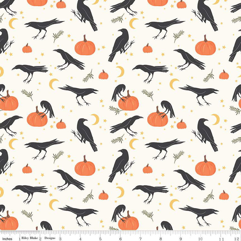 Sophisticated Halloween: Vintage Crows in Cream
