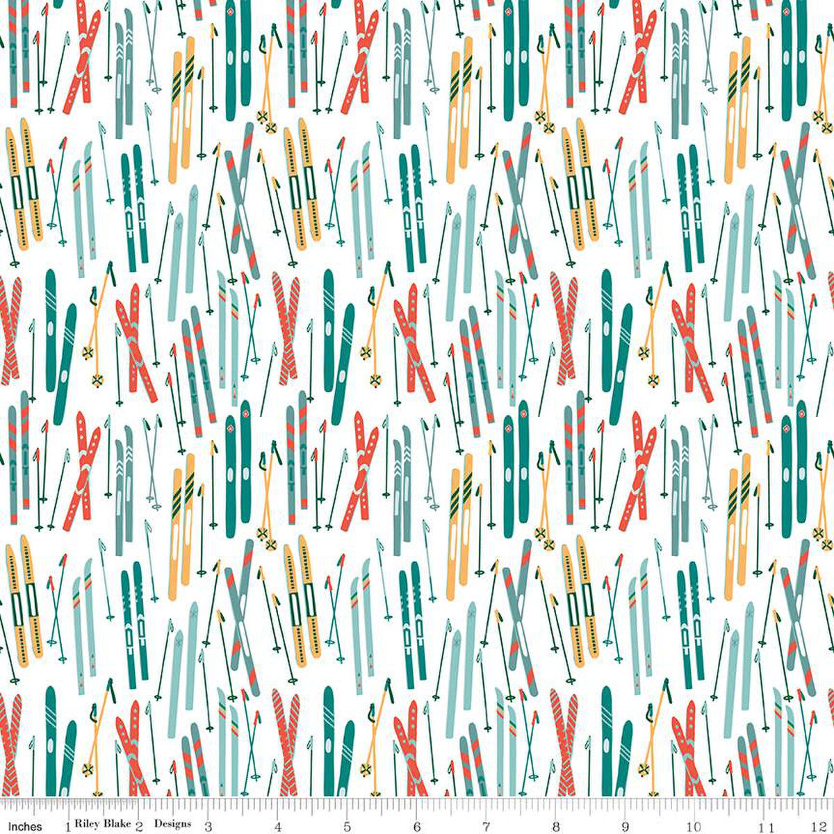 Ski Hill: Skis in White