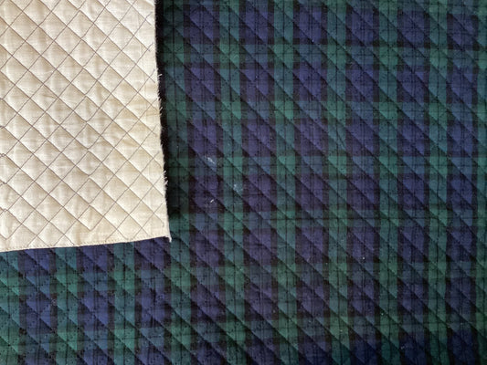 Kokka Kanda Orimono Quilted Plaid in Green