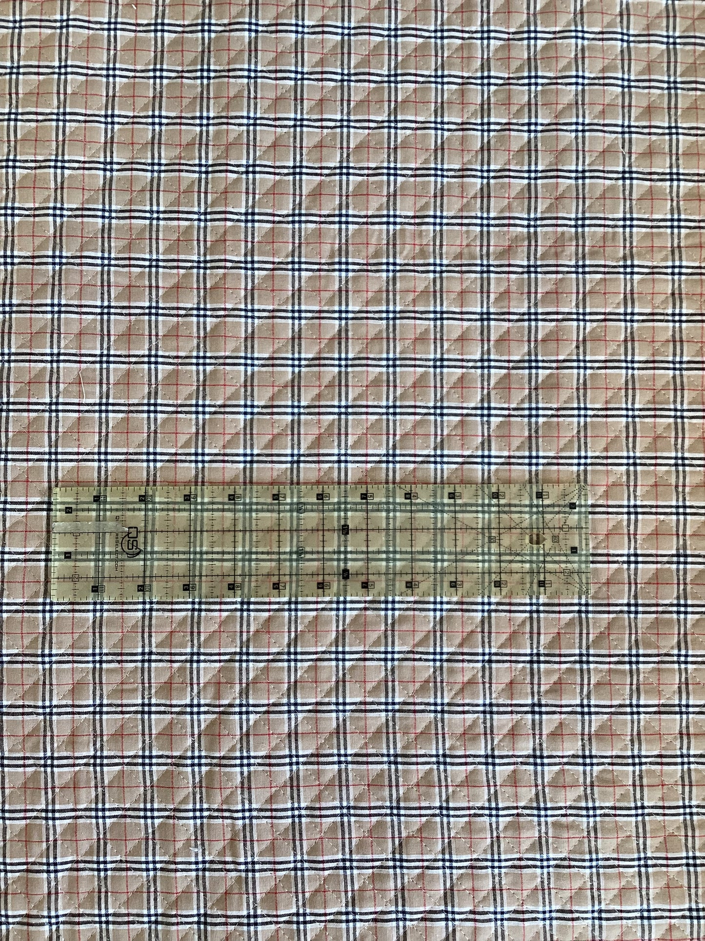 Kokka Kanda Orimono Quilted Plaid in Beige