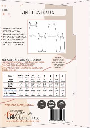 Tadah Patterns: Vintie Overalls
