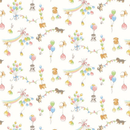 Poplin Print: Kids Land in Balloon Dogs