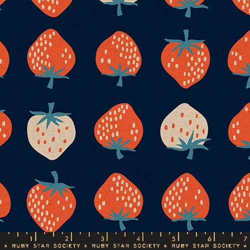 Strawberry: Canvas in Navy