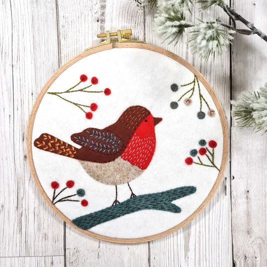 Robin Felt Applique Hoop Kit