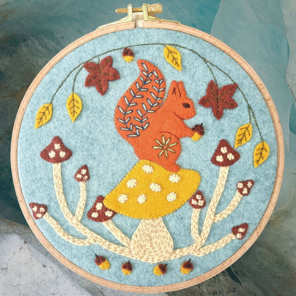 Squirrel Felt Applique Hoop Kit
