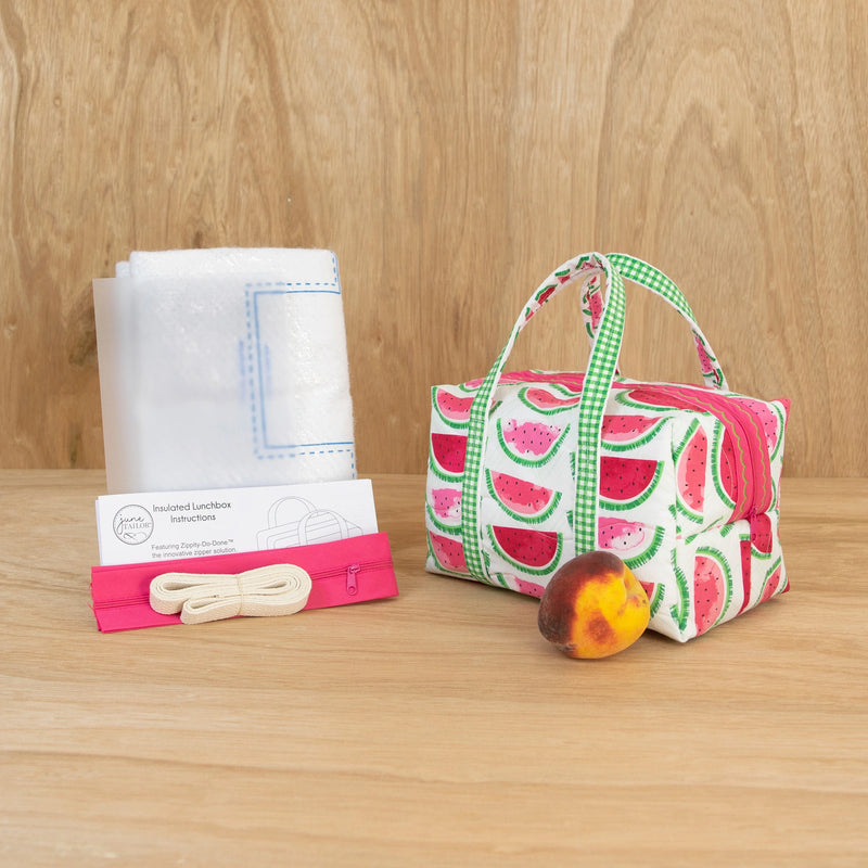 Insulated Lunchbox Sewing Kit - Pink Zipper