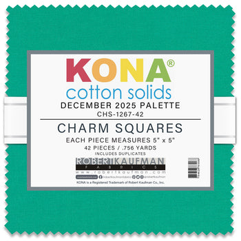 Kona Cotton Solids Charm Squares - December 2025