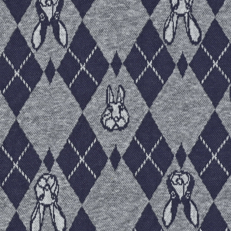 Hayu: Rabbit Argyle Knit - Navy and Grey