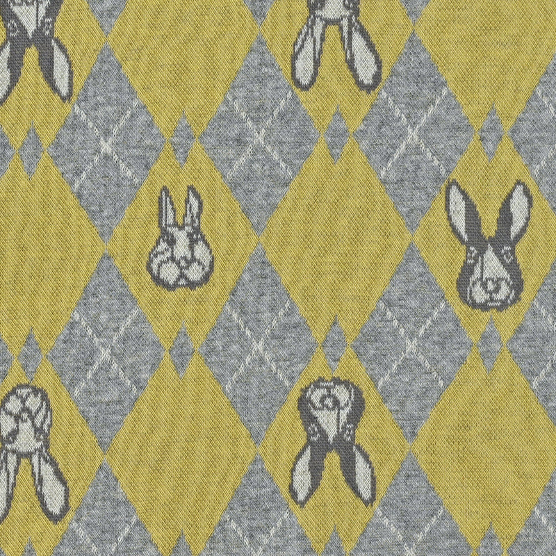 Hayu: Rabbit Argyle Knit - Yellow and Grey